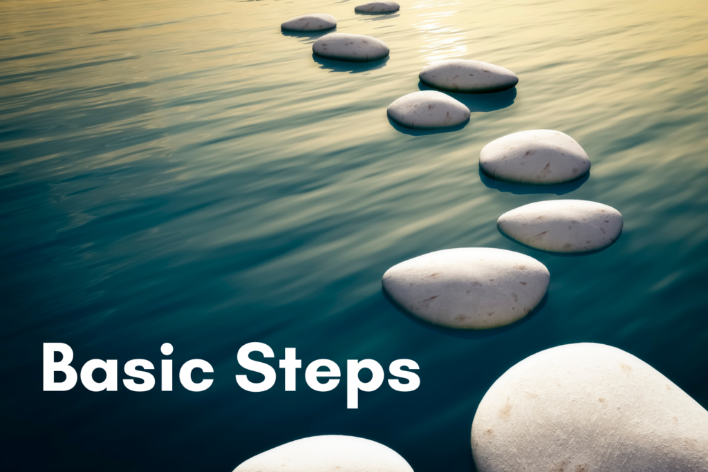 Stones  In Water With Basic Steps Note