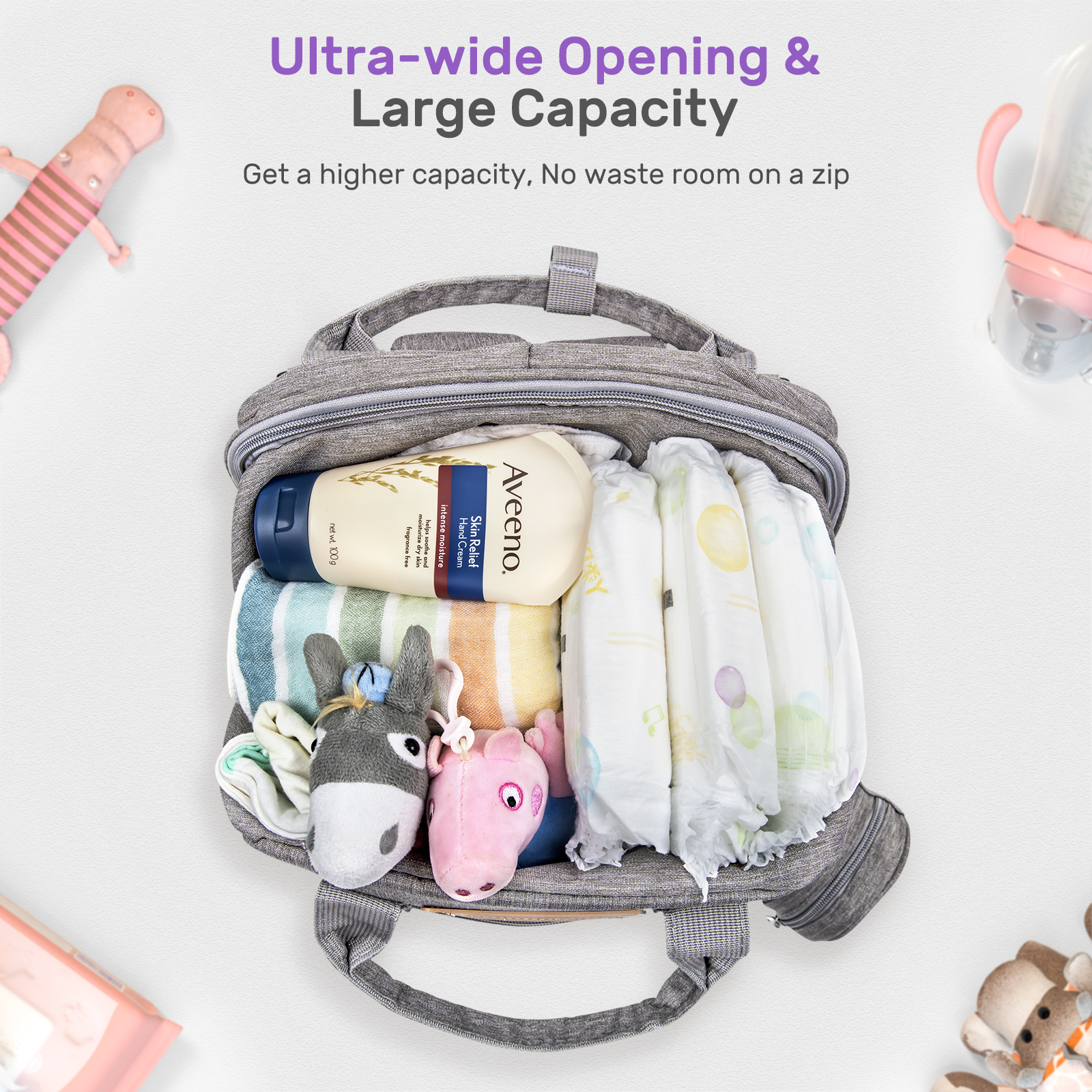 Diaper Bag with Changing Station Diaper Backpack with USB Charging Por –  SayOneYes Officials