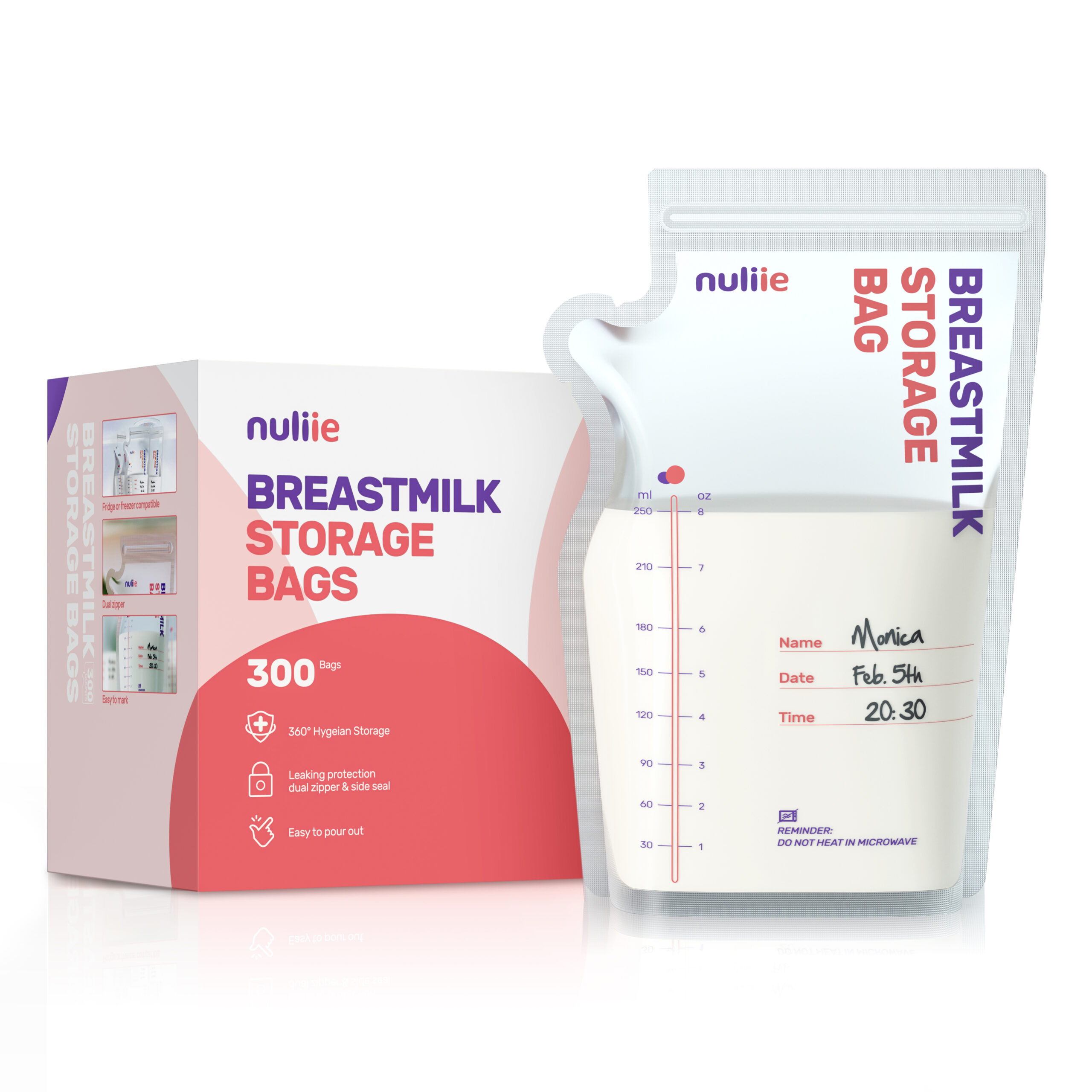 300 Pcs Breastmilk Storage Bags - Nuliie